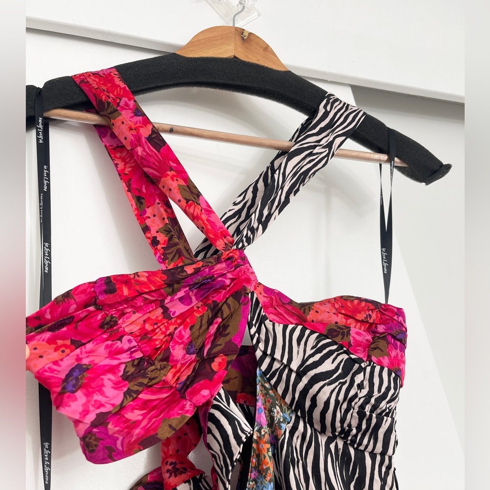 NWT For Love and Lemons Sexy Rita Maxi Dress Cutout Printed Size XS - Picture 5 of 9